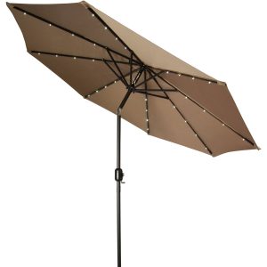 9-Feet Trademark Innovations Deluxe Solar Powered LED Lighted Patio Umbrella