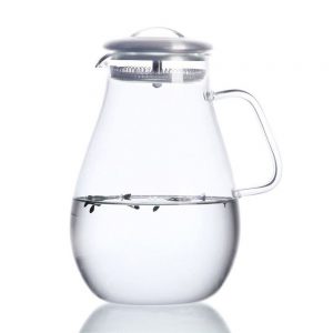 Hiware Glass Pitcher with Stainless Steel Lid