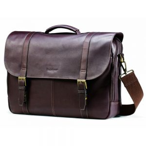 Samsonite Colombian Leather Flap-Over Laptop Case For Men