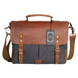 Wowbox Canvas Leather Vintage Messenger Bag For Men