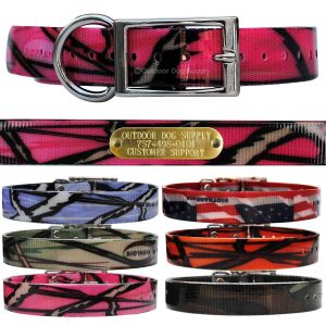 Outdoor Dog Supply Custom Brass Name Plate Pattern Dog Collar