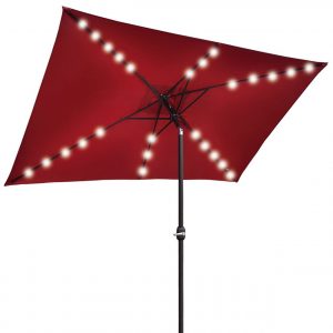 Rectangle Solar Powered Patio Umbrella 10×6.5ft by BenefitUSA