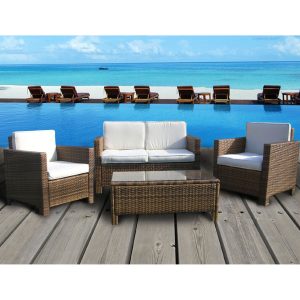 The Wicker House Eden Rock Collection 4 Piece Outdoor Sectional