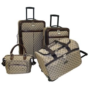 American Flyer 4 Piece Signature Designer Luggage Set