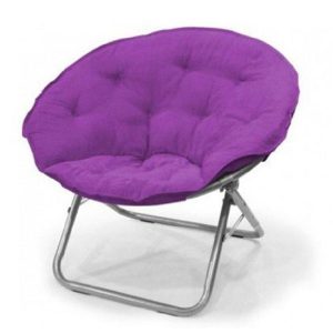 Mainstays Oversized Large Purple Polysuede Folding Moon Chair